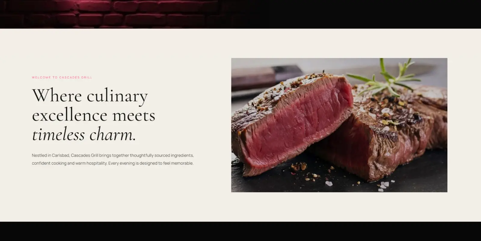 Cascades Grill website project